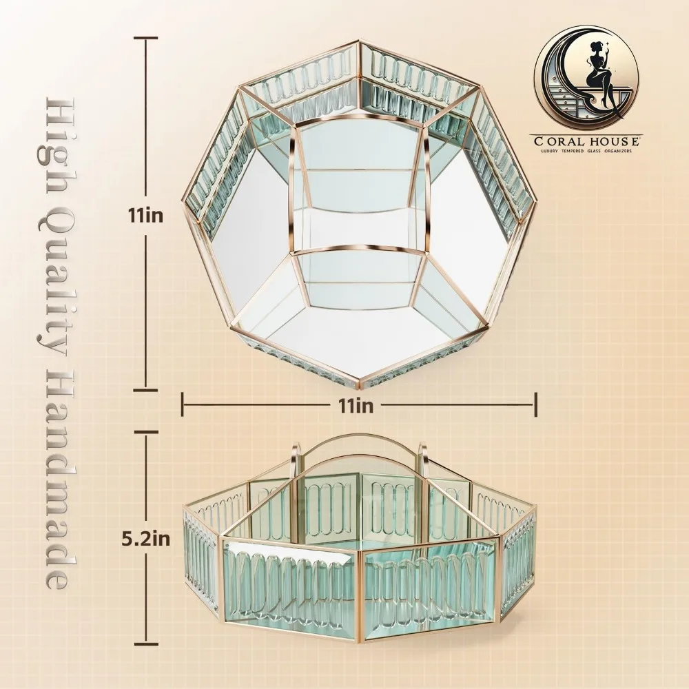 360 °   Organisateur de maquillage rotatif avec porte-brosse pour rangement de vanité, salle de bain et comptoir