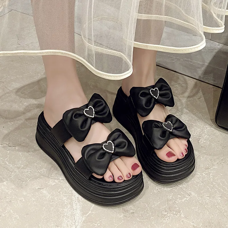 

Обувь, домашние тапочки, шлепанцы на платформе с узлом-бабочкой, женские летние мягкие туфли 2022, женская обувь с узлом-бабочкой, Sl
