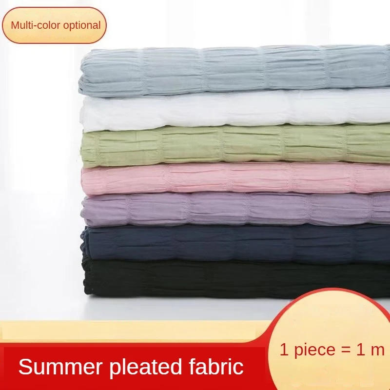 

Летняя плиссированная ткань по метрам для рукоделия рубашки платья брюк юбки сделай сам Ткань для шитья мягкая удобная простая Черный Синий Розовый