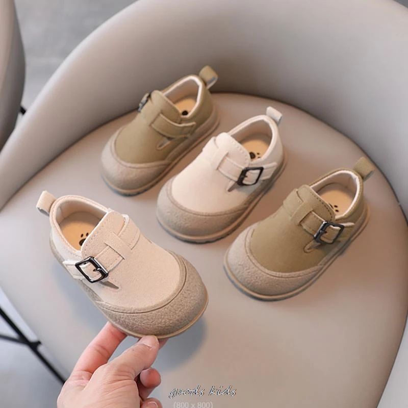 Baby Shoes Girls Boys Casual Shoes Leather Cotton Non-slip Soft-sole Infant Toddler First Walkers 2-Colors 16-20 Size