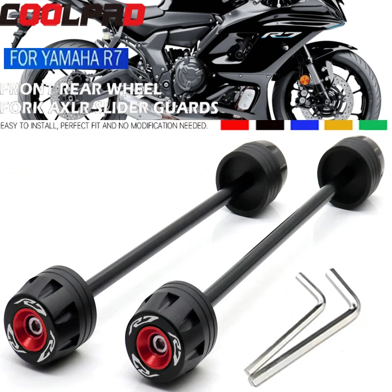 

R7 Front Axle Fork Crash Sliders For YAMAHA YZF R7 2021-2024 YZFR7 Motorcycle Accessories Rear Wheel Hub Anti-Collision Block