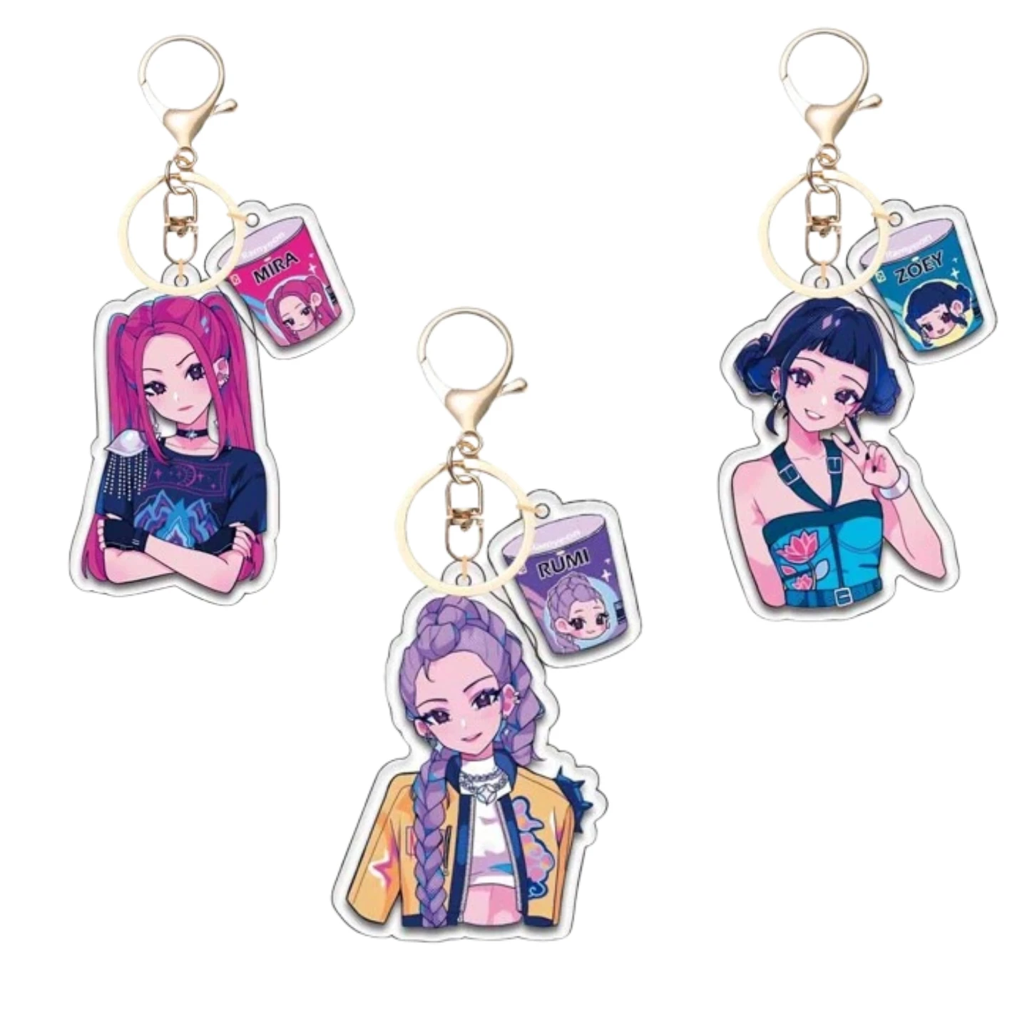 

1/5pc Cartoon Character Acrylic Keyring Double Sided Backpack Charm