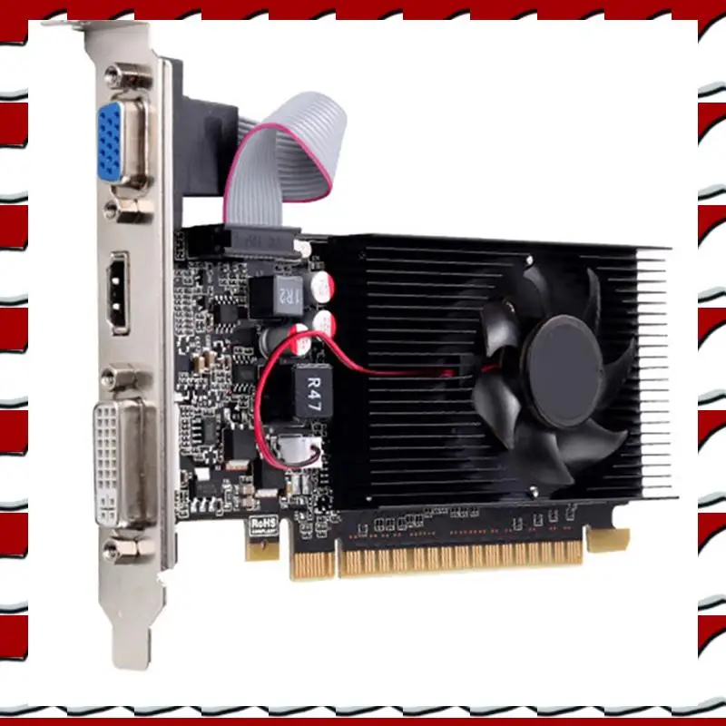 

T35C 2X GT 610 1G Сверхбыстрая видеокарта 1 ГБ 64 бит DDR3 810/500 МГц PCI-E 1,1 X16 Малый корпус Игровая видеокарта для ПК