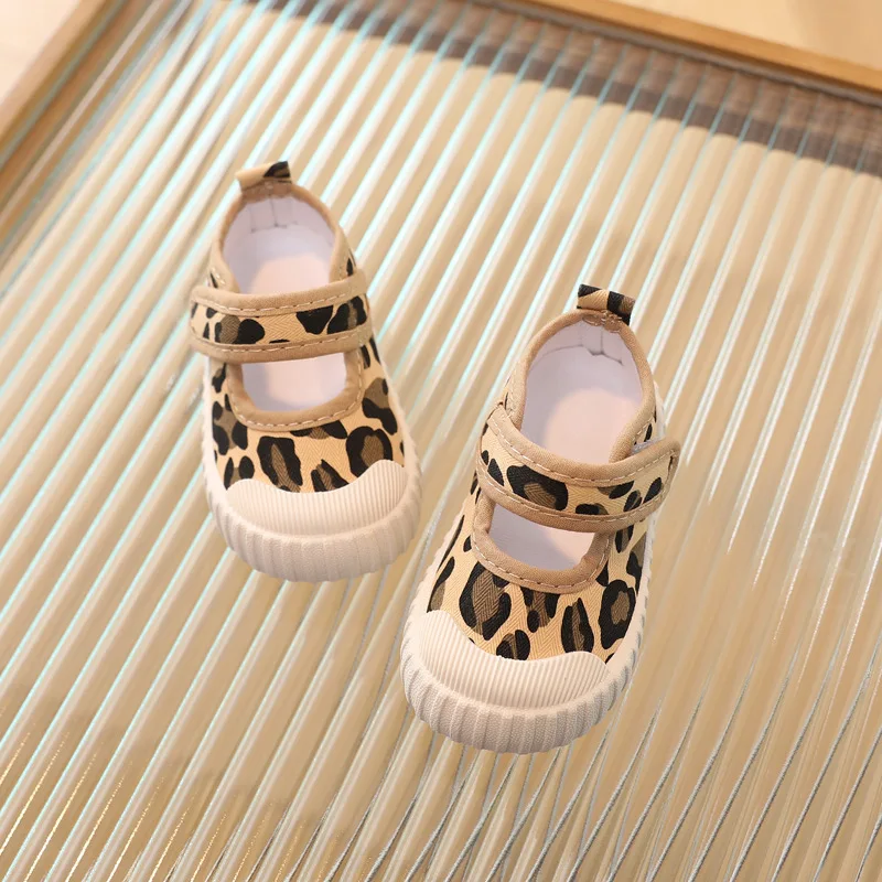 Kids Shoes Girls Shoes Children Cute Sweet Canvas Casual Shoes Fashion Leopard Plaid Soft Flats Girls Toddler Girls Shoes 21-32