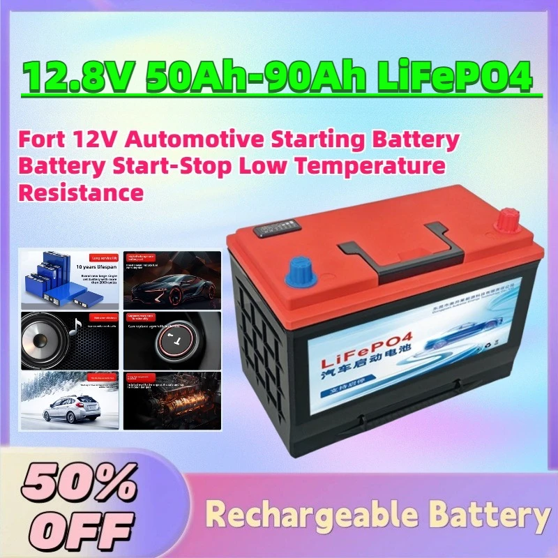 

Upgrade12.8V 50Ah-90Ah LiFePO4 Battery Packs Fort 12V Automotive Starting Battery Battery Start-Stop Low Temperature Resistance