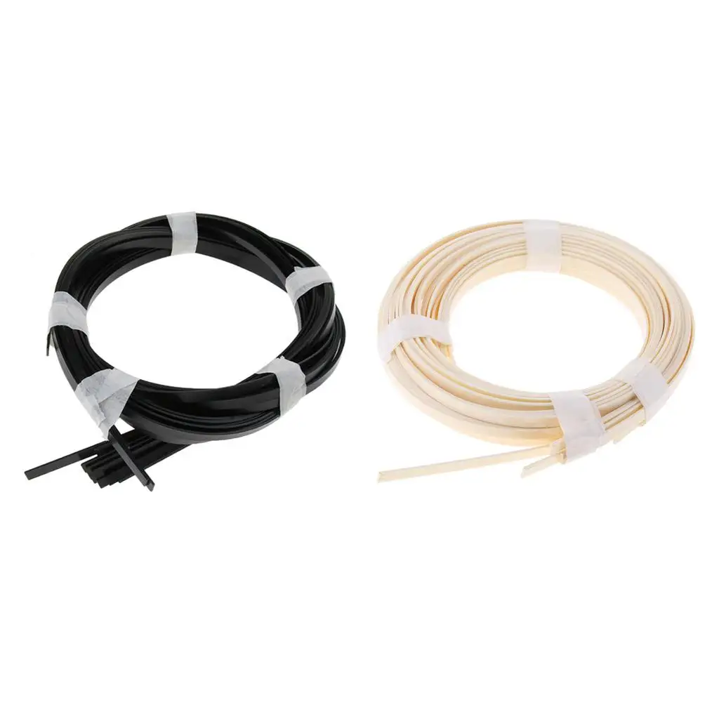 10 pcs ABS Acoustic Guitar Binding Purfling Strip Body Edge Anti-bump Purfling Strip for Acoustic Guitar 1650 x 7 x 1.5mm