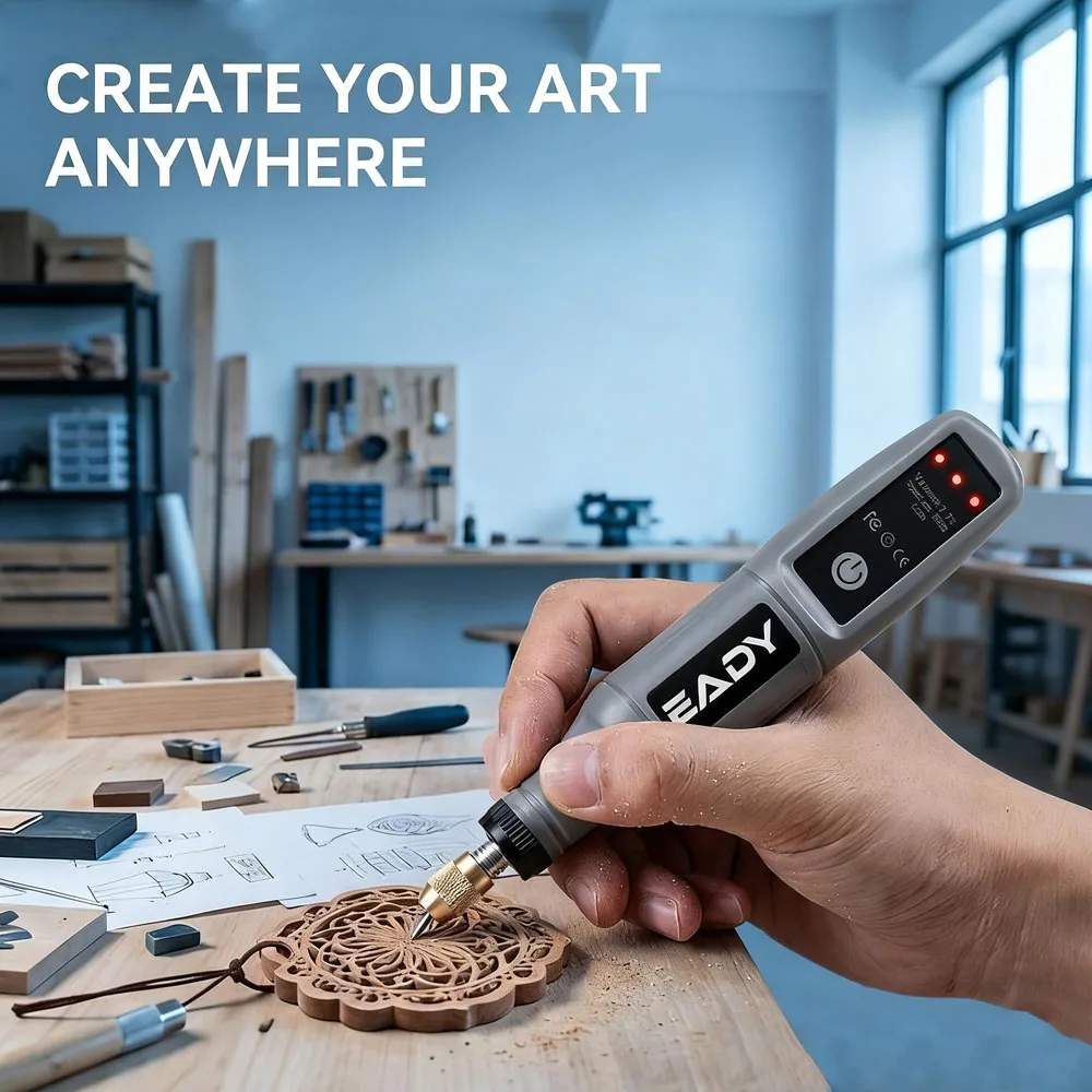 Cordless Mini Electric Drill with 3-Speed & USB Charging – Rotary Tool Engraving Pen for Metal Polishing, Model Making, Acrylic image 2