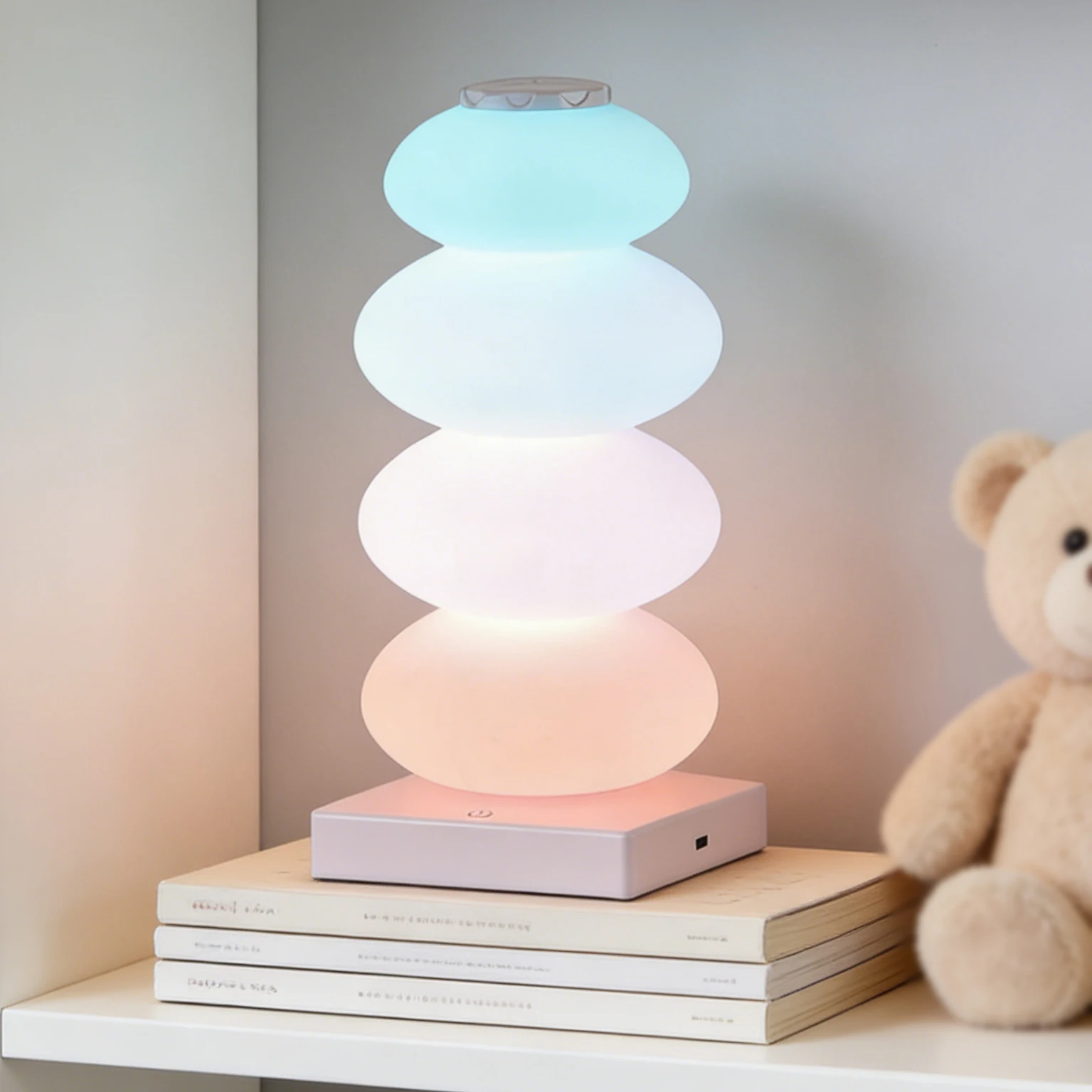 Candy Shape LED Table Lamp, Dimmable Color Changing Night Light for Kids Room, Bedroom, Living Room, Nursery, Creative Gift