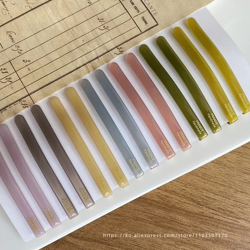 France basic word clip ~ Korea France color jelly fringe clip, side broken hair clip hair accessories simple Fashion