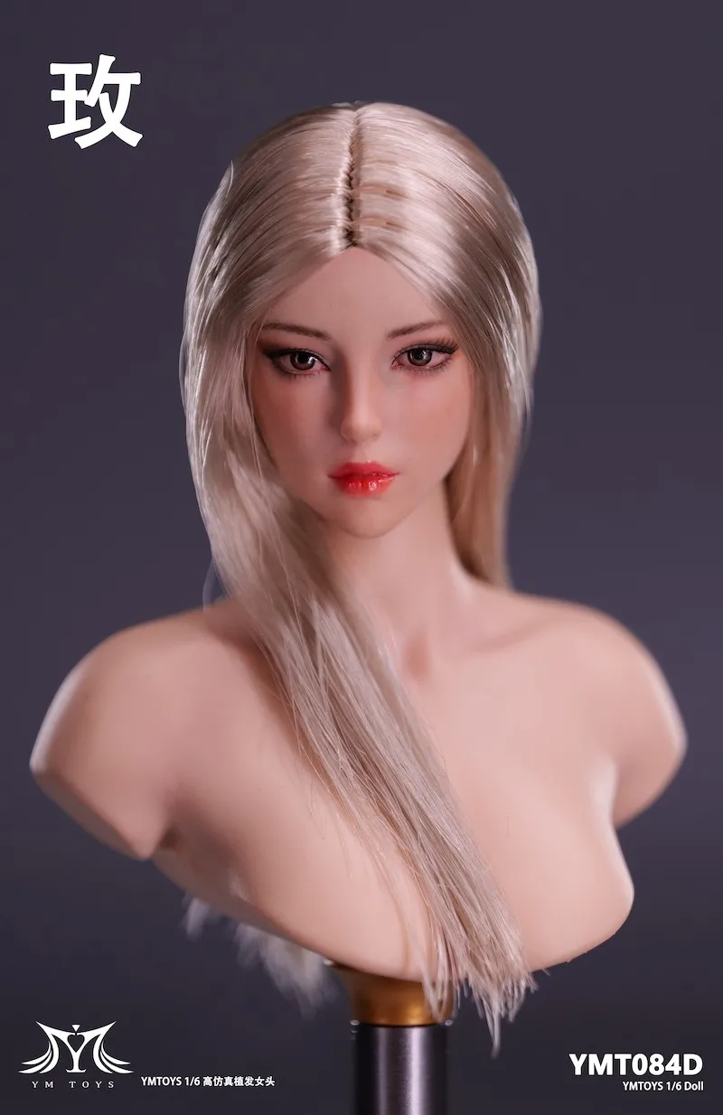 YMT084 1/6 Mei Head Sculpt Carving Model Brown/Red Eyes Heterochromia Fit 12" Female Solidier Action Figure Body Dolls Toys - view 6