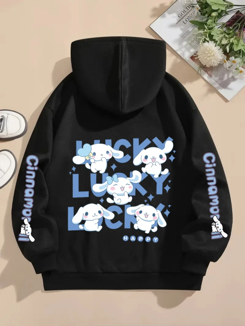 Sanliou Jade Precious Dog Pattern Printed Hoodie, Autumn and Spring Drawstring Casual Men's and Women's Warm Hoodie