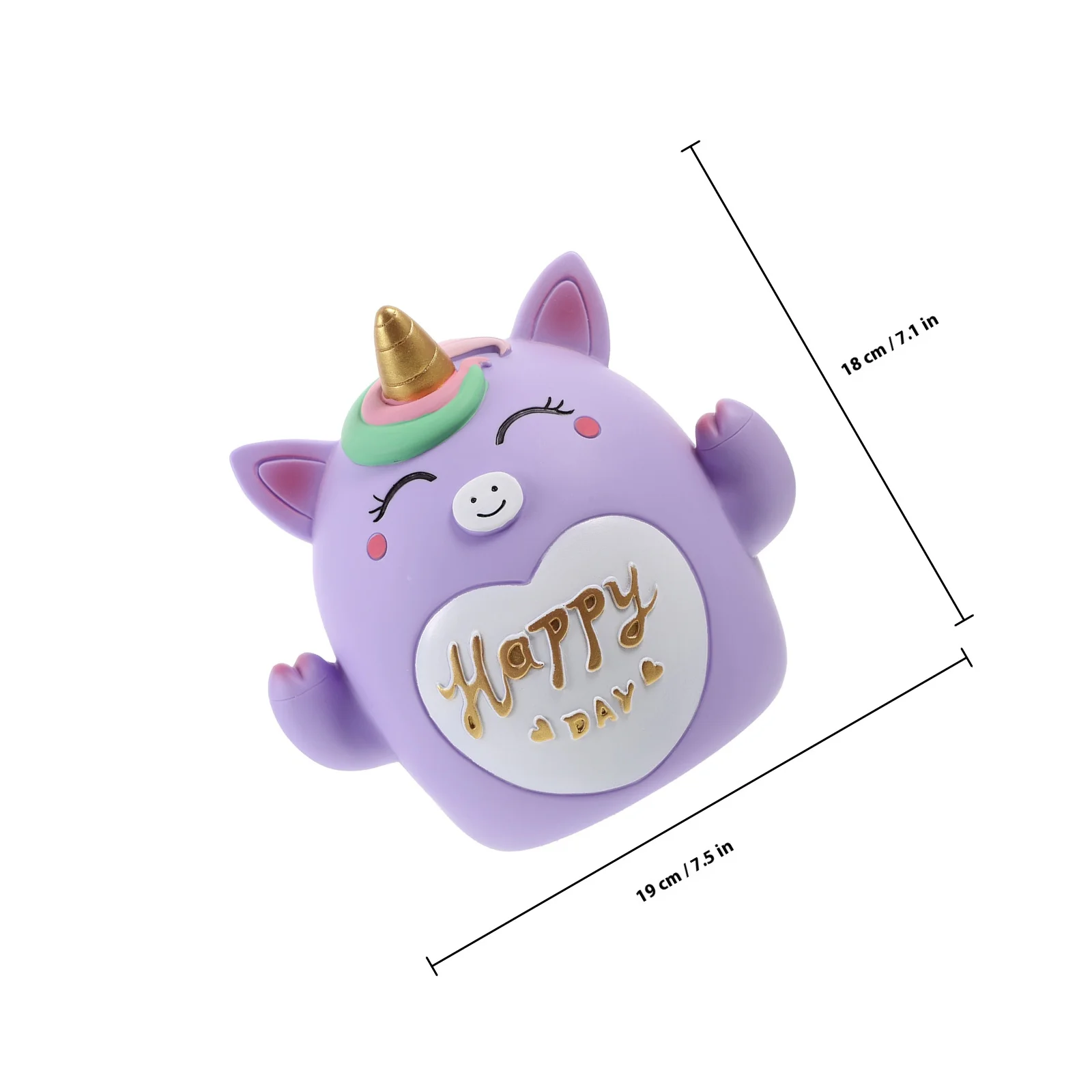 Skarbonka Jednorożec Nieskazitełna Wytrzymała Pojemnik na Monety Dekoracja Biurka Prezent Urodzinowy Winylowy Organizer na Monety