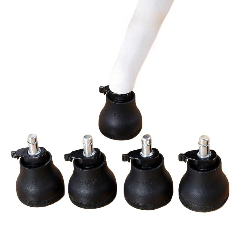 5 Pcs Caster 11mm Computer Chair Foot Cushion Roll Wheel Assist Sliding Stop Slid One Key Switch Foot Cushion/Office Fixed Desk