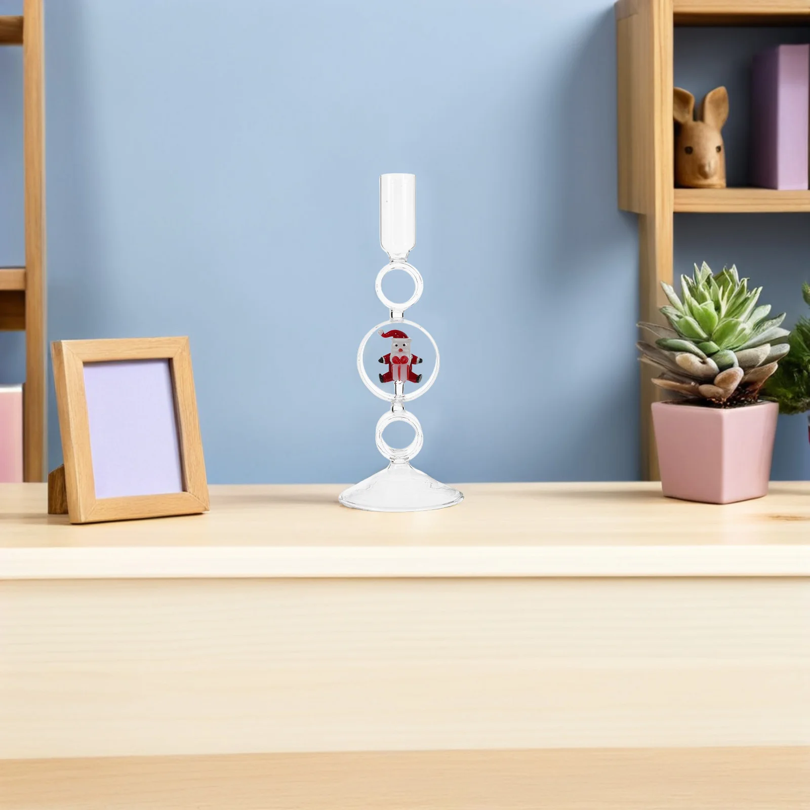 

Christmas Glass Candelabra - Premium Taper Holder for Festive Dining Table Decor, Wedding Event Centerpiece, New Year