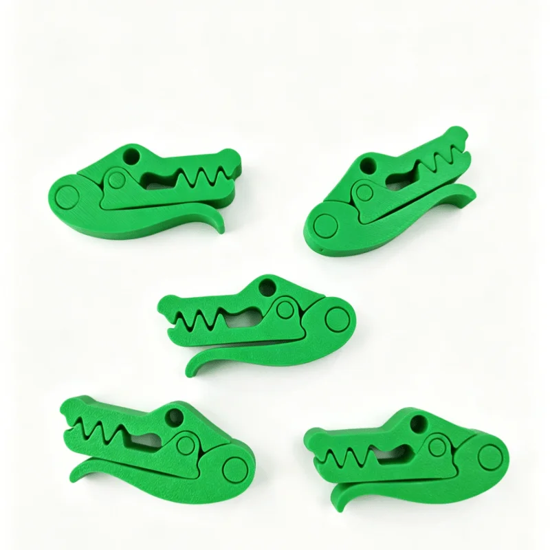 Crocodile Chip Bag Clip 3D Printed Alligator Food Sealer Cute Bag Clamp Green 3 Sizes 5/10pcs
