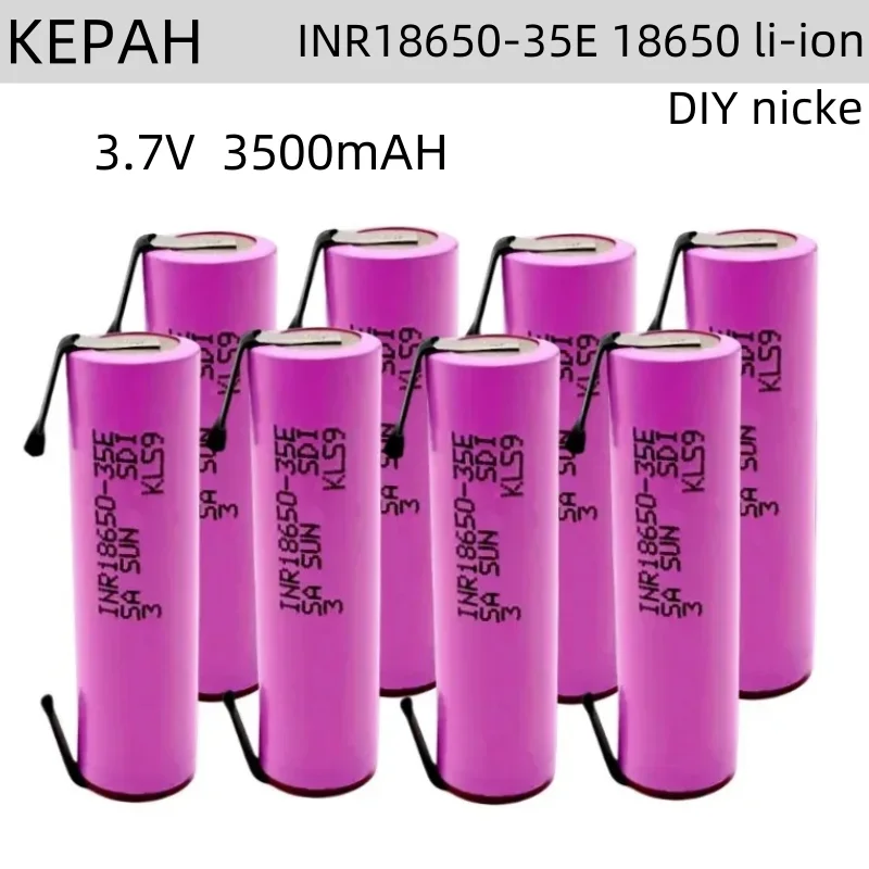 18650 FOR 35E 3500mAh 20Adischarge 3.7V INR18650-35E 18650 li-ion 3.7V battery rechargeable battery + DIY nicke