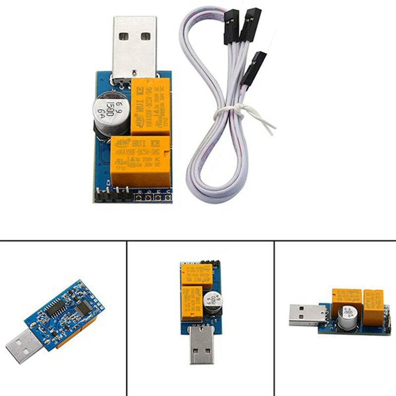 Cartão de guarda USB para PC Gaming Server, reinício automático, relé duplo, tela azul, Crash Timer, Reset, 5pcs