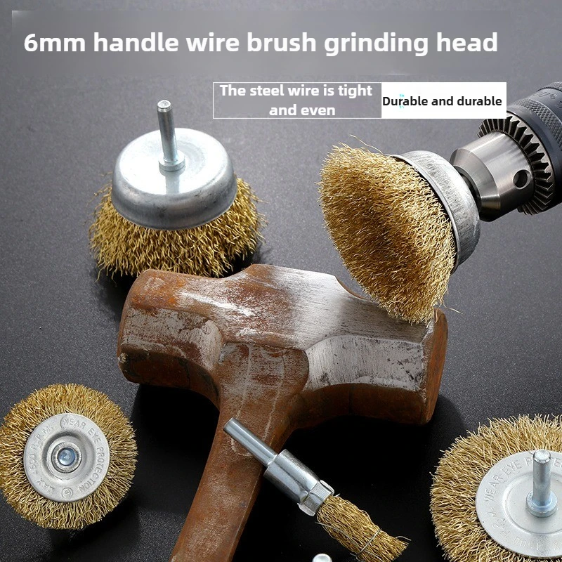 

2024 new 3/12pcs Wire Brush Wheel Cup Set,copper brush,drill brush set with 1/4 inch Round Shank for Drill,Polishing