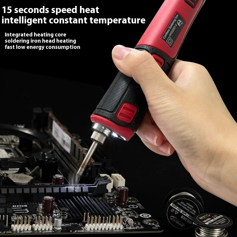 Portable Cordless USB Soldering Iron Fast Heating LED Display Lithium Battery Welding Pen for DIY Electronic Repair