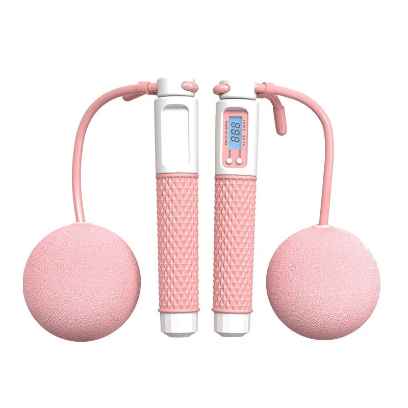 Cordless Counting Jump Rope with Weighted Balls, Dual Use Steel Wire Skipping Rope for Fitness