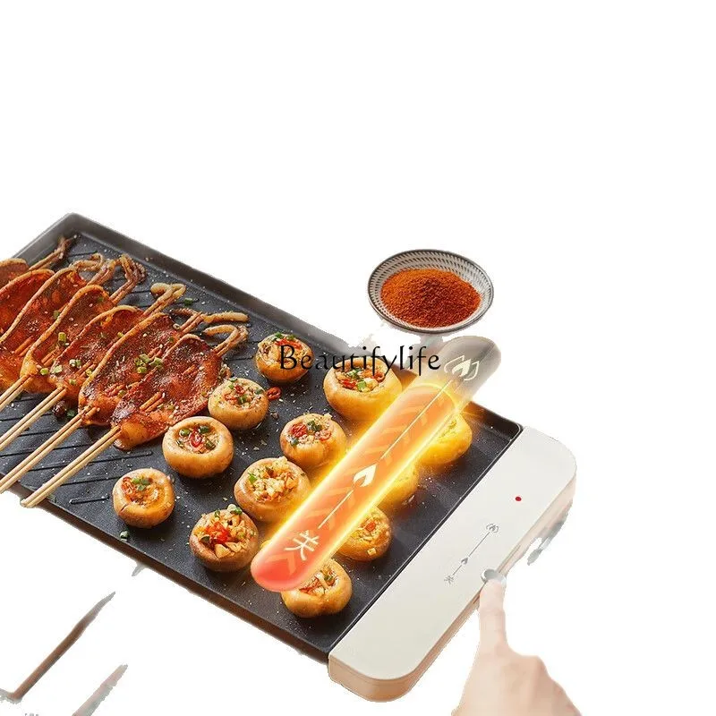 

Electric barbecue pan Household non-stick electric barbecue pan Electric oven Non-smoking in room