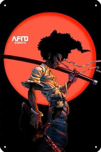 Afro Samurai Anime Poster Metallblechschild Wanddekoration, Kunstdekor Metallplakette-Aluminium