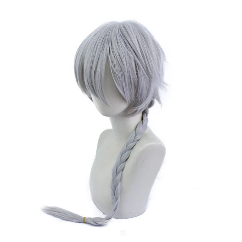 Szara Peruka z Długimi Włosami w Stylu Wenge, Unisex, Peruka Cosplay Anime Gogol, Modna, Wyrazista, na Festiwal, Imprezę, do Codziennego Noszenia, Pełna Peruka