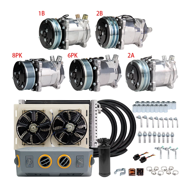 Universal A/C Air Conditioning Evaporator Kit for Heavy Duty Truck Bus Van RV Motorhome Automotive AC Air Conditioner