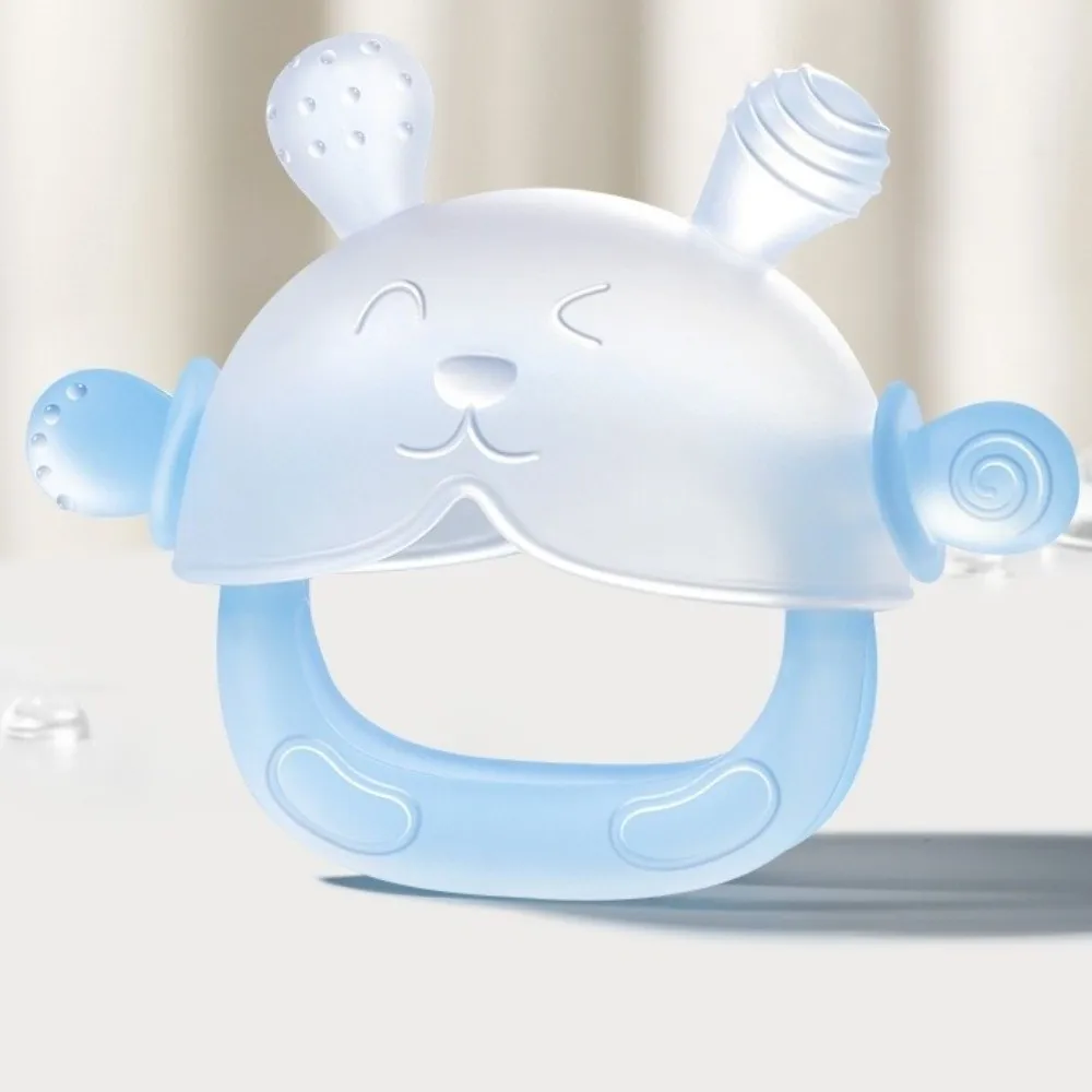 3 قطعة لينة سيليكون الأرنب لعبة التسنين الغذاء الصف الكرتون عضاضة قفازات BPA الحرة مكافحة الإبهام ألعاب التسنين الطفل مضغ