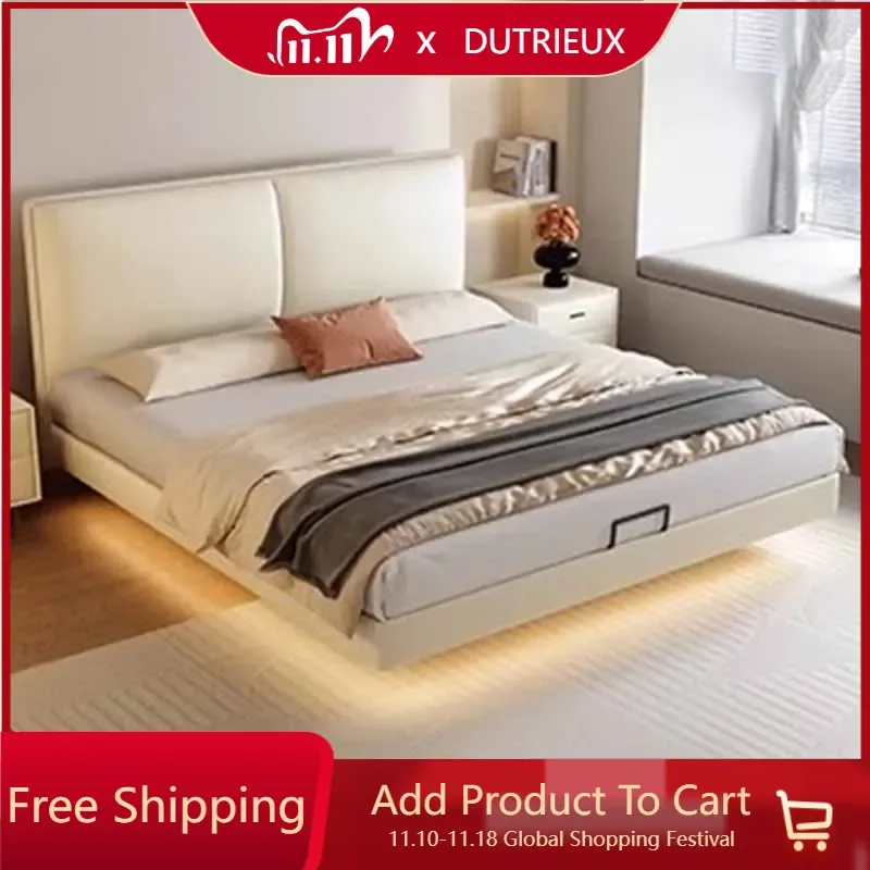 

Soft European Double Bed Waterproof Kawaii Elastic Luxury Twin Queen Beds Modern Upholstered White Camas De Dormitorio Furniture