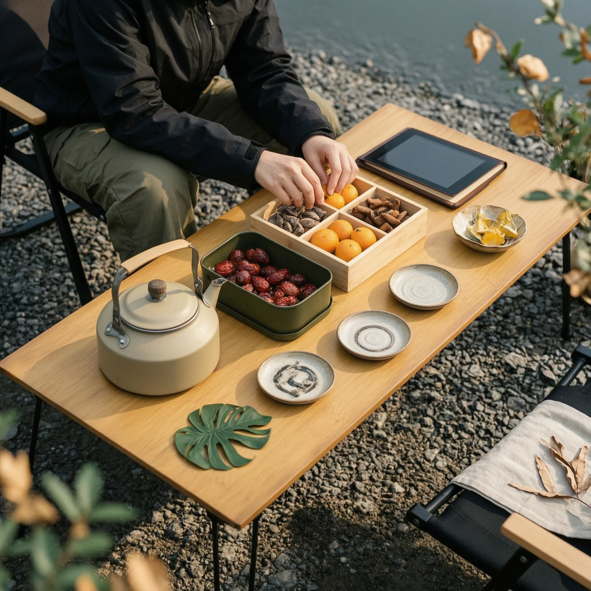 Foldable Table with Metal Legs Compact Folding Table Furniture Easy to Clean Tooleffortless for Campers, Camping, Picnics