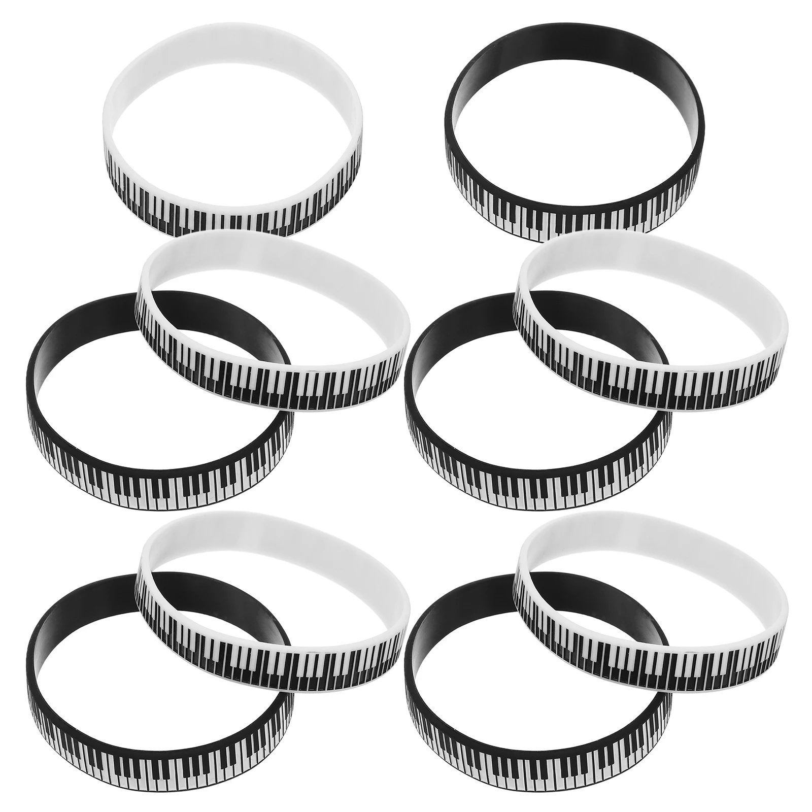 

12 pcs Piano Key Silicone Themed Bracelets Party Concert Accessories Gift For Girls Boys Music Lovers Silicone