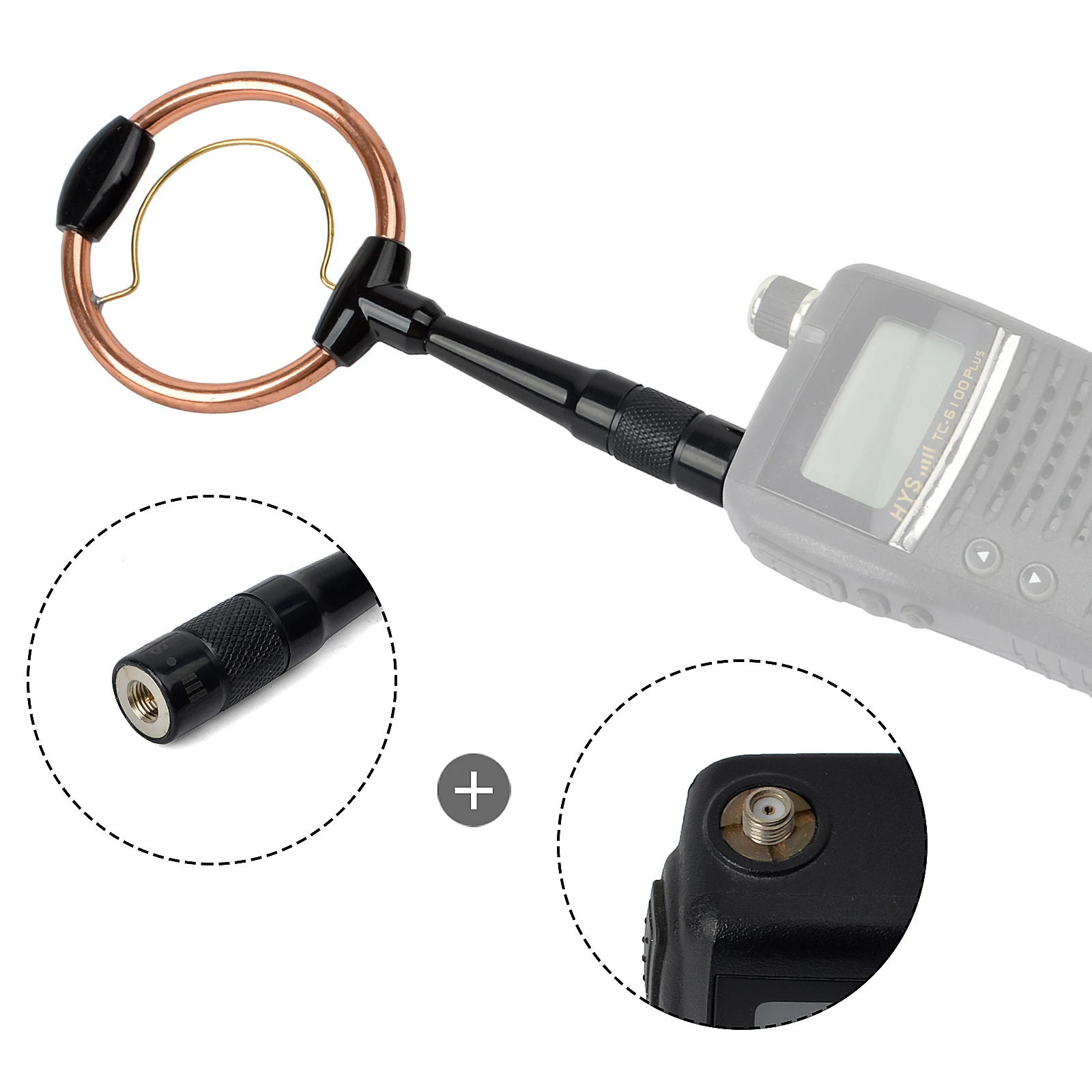 Dwuzakresowy SMA męski Dual-Loop antena VHF krótkofalowe UHF antena radiowa 144/430MHZ dla MD-380 TYT MD-390 VX-6R FT-60R YAESU