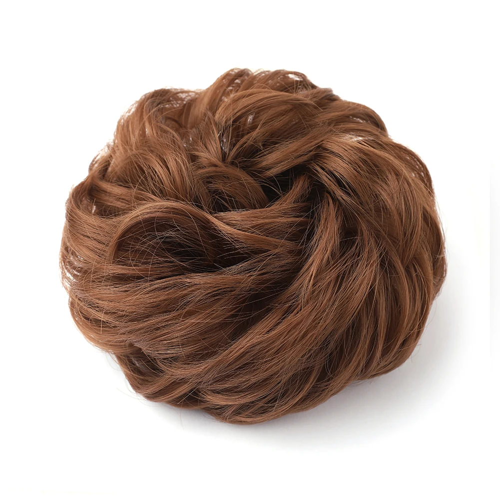 Großes, unordentliches Dutt-Haarteil, gewellt, lockig, Haargummis, synthetischer Chignon, Pferdeschwanz, Haarverlängerungen, gefälschter Chignon, Hochsteckfrisur-Haarteile für Frauen