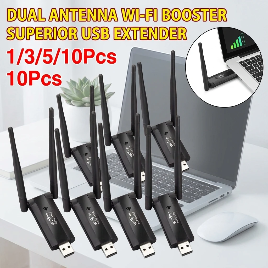 1/3/5/10Pcs USB WiFi Repeater Wireless Extender Router WiFi Signal Amplifier Booster Long Range Wi-Fi Repeater Access Point