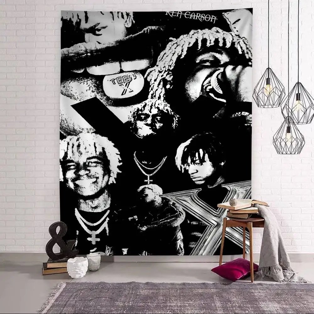 Rapper Ken Carson A Great Chaos Anime Tapestry Hanging Tarot Hippie Wall Rugs Dorm Home Decor