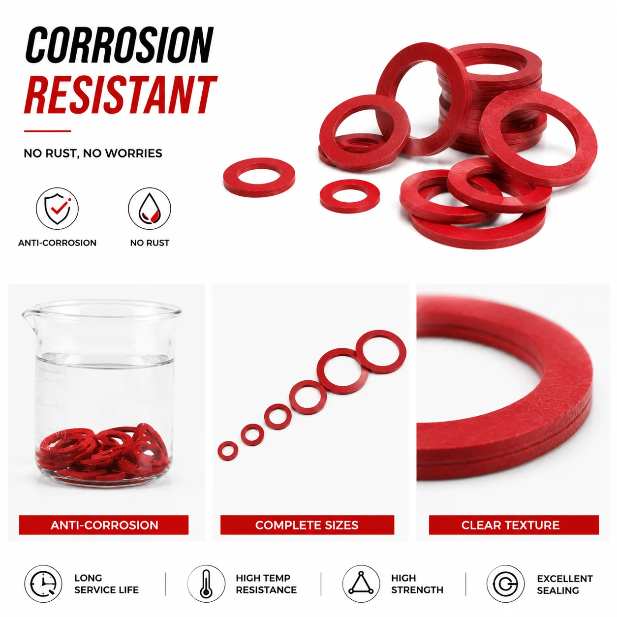 600 Spare M5.5/6.5/8/10/12/12.5/14/16/17.5/20/24 Red Steel Paper O-ring Repair Box for Machine Maintenance