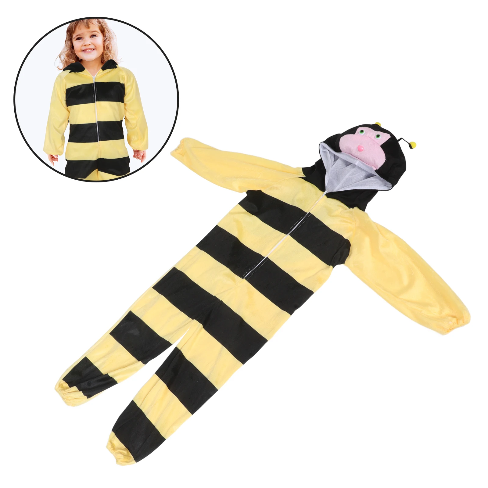 

Soft Bee Animal Costume Halloween Outfit For Kids Toddler Newborn Cosplay Suit Party Sleepwear Dress Up Playset Infant Costume