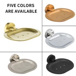 Brushed Gold 304 Stainless Steel Soap Rack Wall Mounted Metal Dish Holder Bathroom Accessories Chrome Black Rose Gold