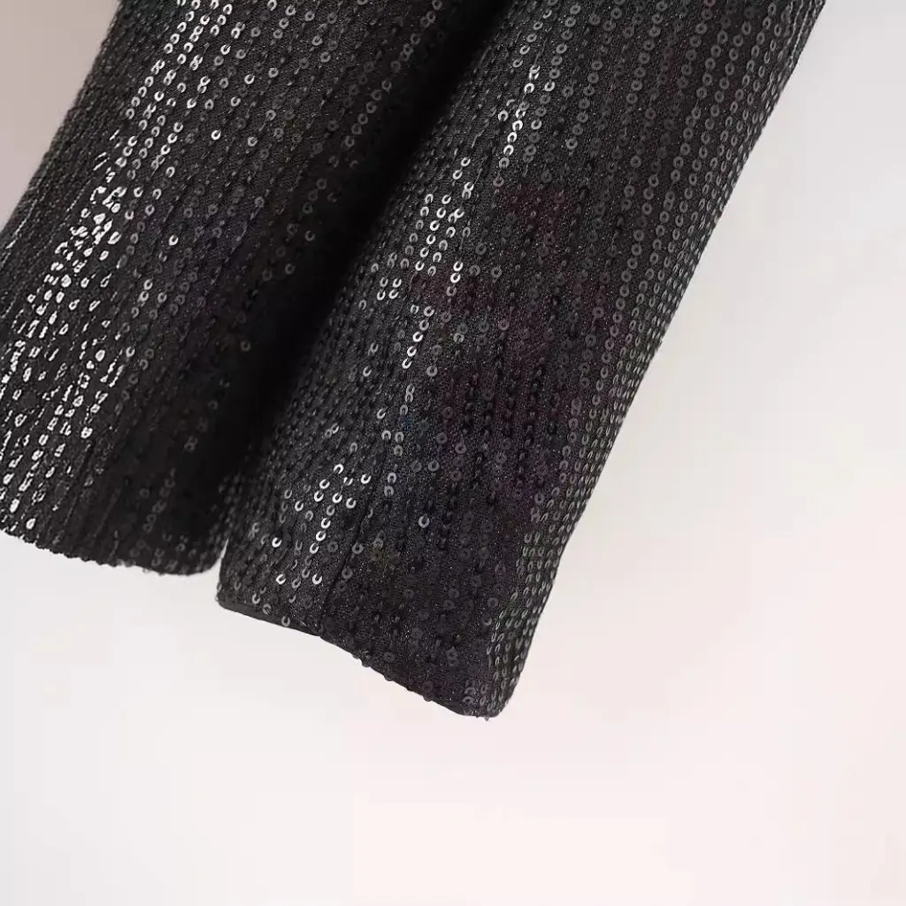 

Women's Sequin Stitching Small Suit Jacket Casual Fashion One Button European American Style Spring Autumn New