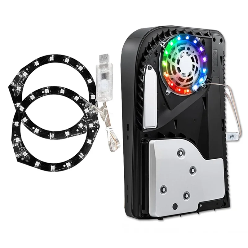 

8 Color RGB Atmosphere Light Host Light Strip LED Sticker Console Light Bar Decals With Remote Control For PS5