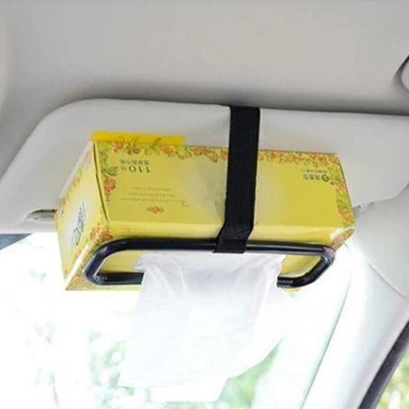 1PC Universal Car Tissue Rack Clip Car Sun Visor Napkin Box Seat Back Tissue Holder Auto Interior Elastic Fixing Supplies