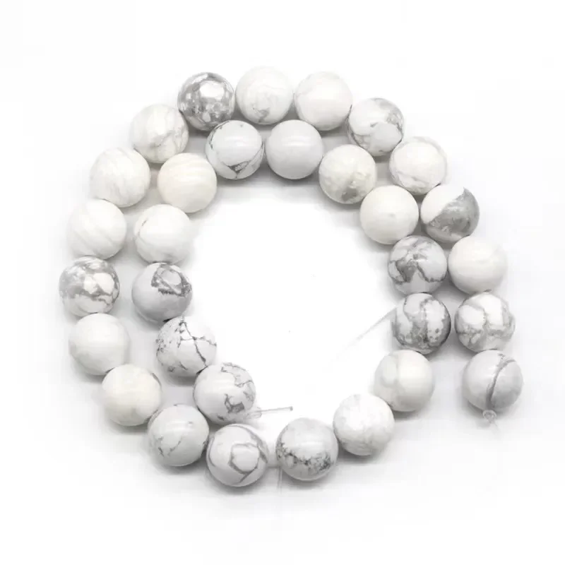 Natural Howlite White Turquoises Stone Beads For Jewelry Making DIY Necklace Bracelet 4/ 6/ 8/10/12 mm Strand 15'' Wholesale