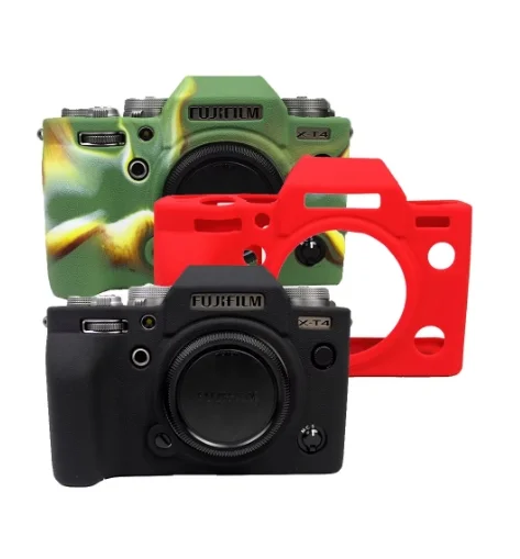 Capa de silicone para câmera, capa de borracha para fujifilm xt3 xt4 fuji xt3 xt4 xs10 xt200 xt10 xt20, capa de vidro temperado para presente