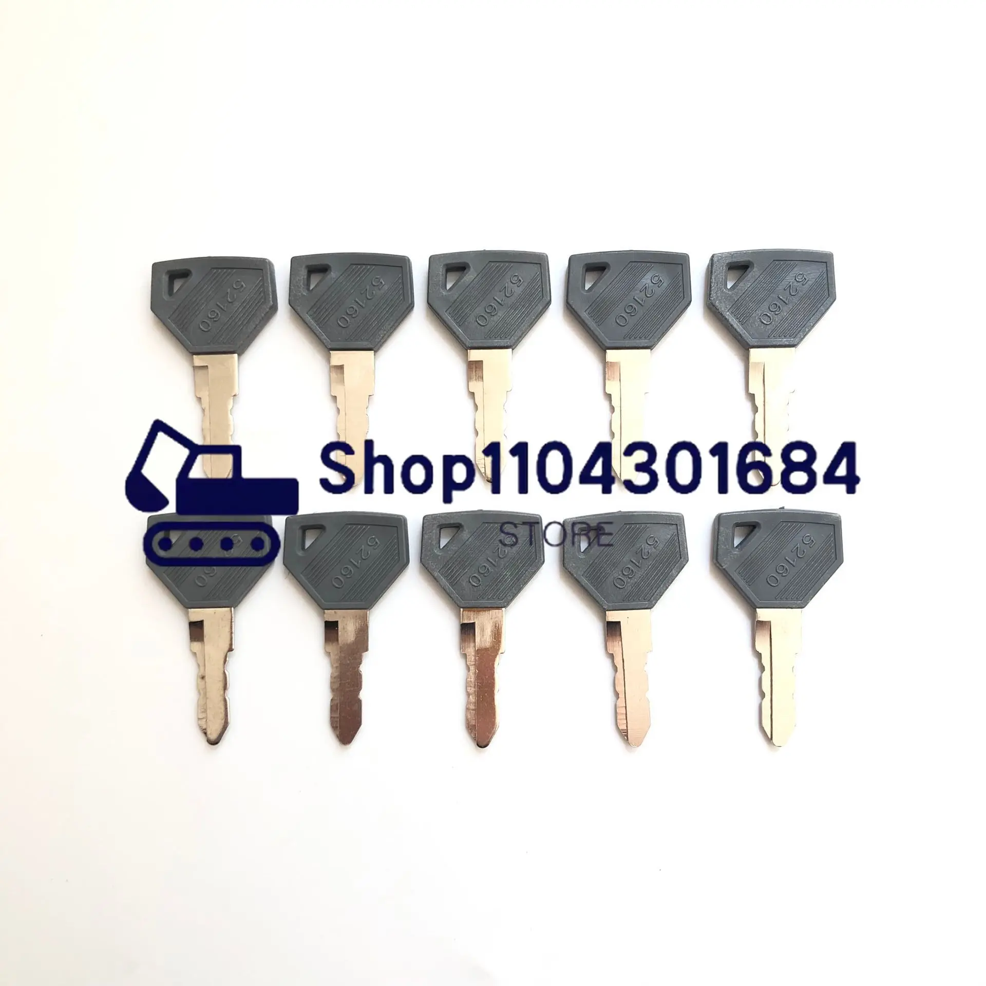 10PCS 52160 Ignition Key 198360-52160 for Yanmar Machines Excavator Grader Dozer SC2400 SC2450 EX2900 John Deere Tractor