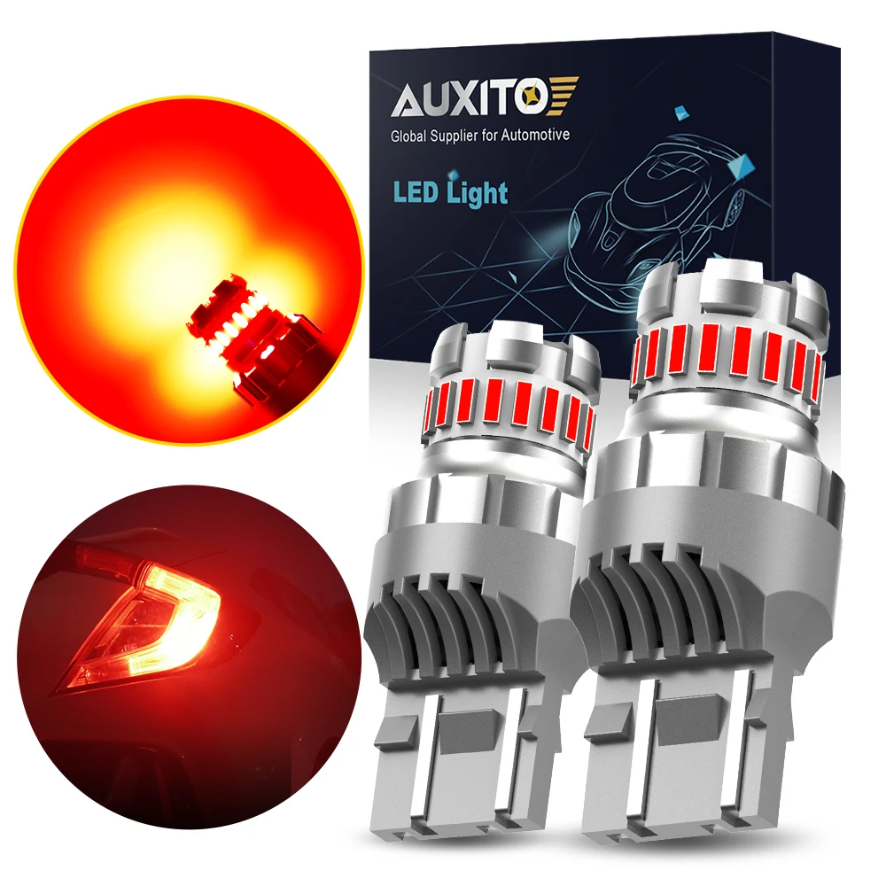 

AUXITO 2x Красный T20 7443 Светодиодные задние лампы T20 W21/5W W21W 7441 Светодиодные стоп-сигналы DRL Обратные резервные лампы 6500K Белый Супер яркий