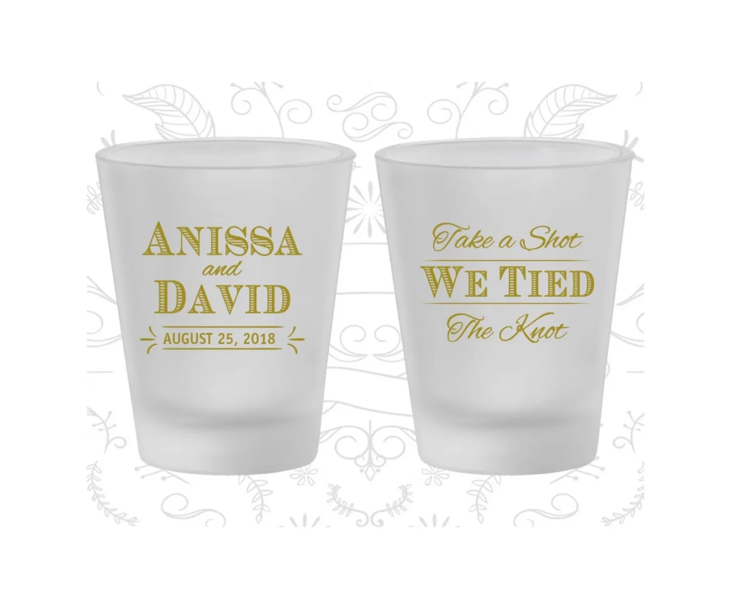 12pcs Take a Shot We Tied the Knot, Cheap Frosted Shot Glass, Wedding Party, Frosted Glasses