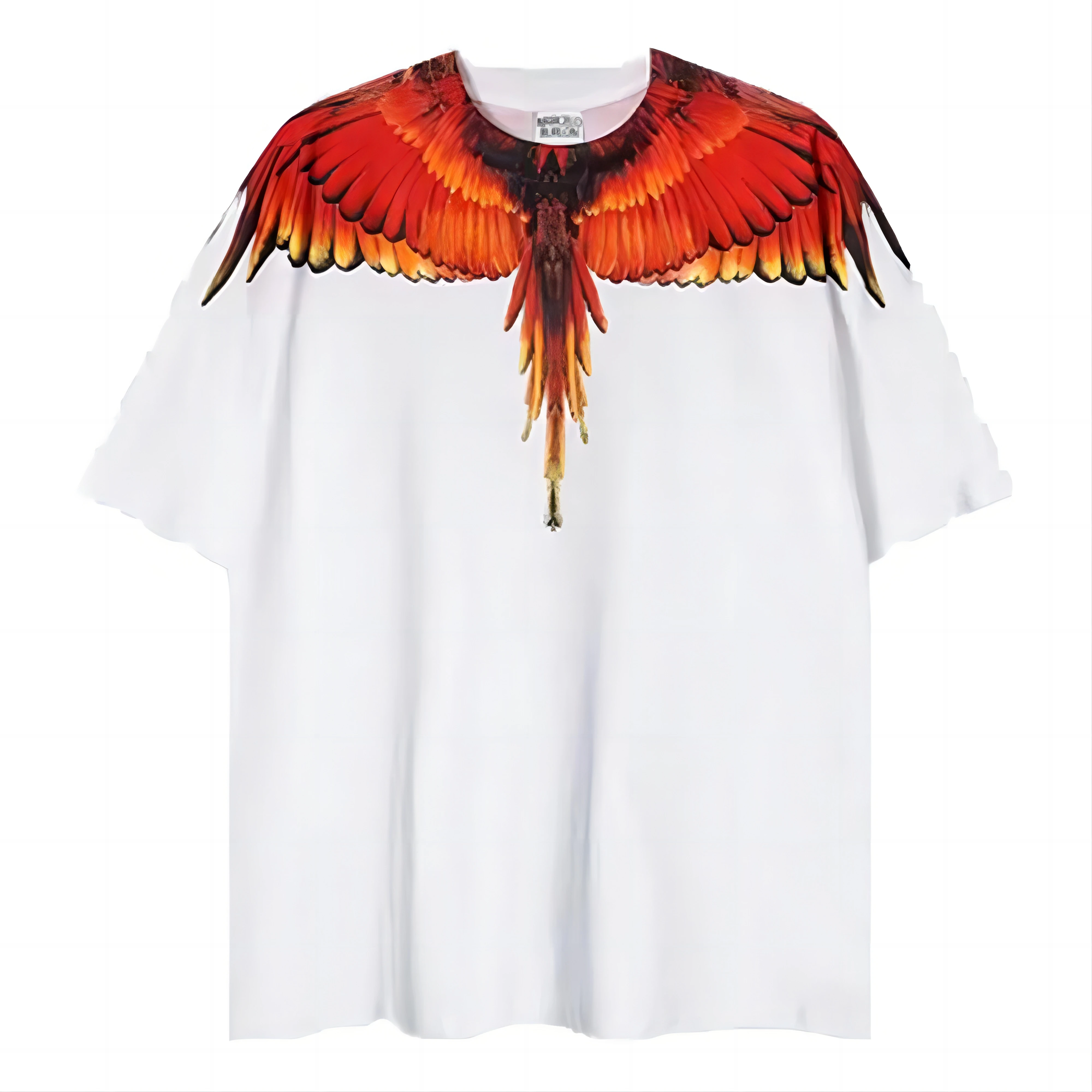 Men's Summer New Wings Printed T-Shirt Fashion Fun 3d Printed Simple Personality Street Trend Plus Size O Neck Short Sleeve Top