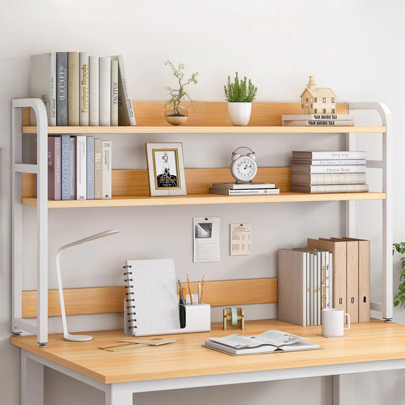 Desktop Bookshelf Small Storage Shelves Wall-Mounted Multi-Layer Simple Desktop Computer Desk Office Storage Organizer