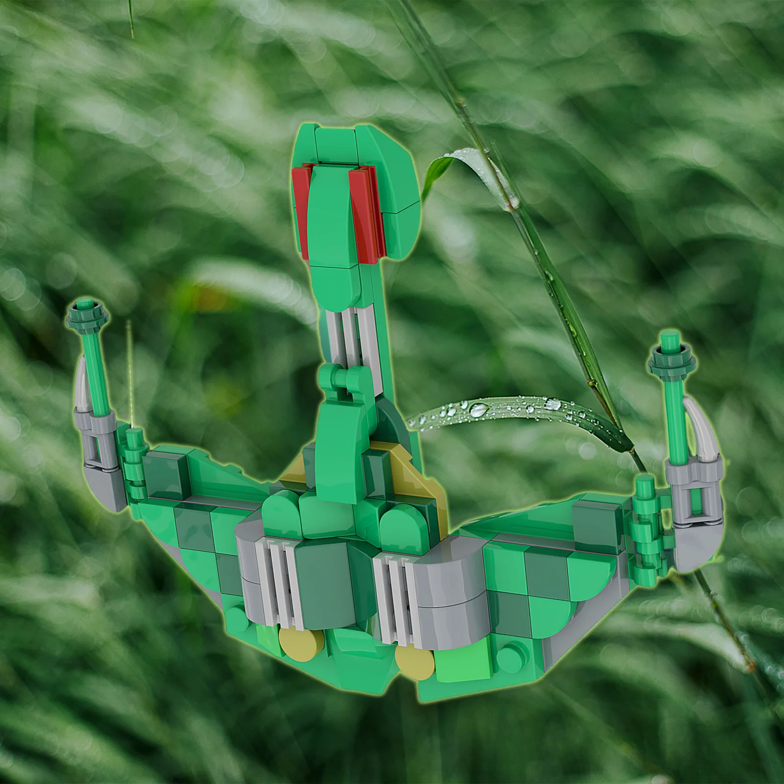 100PCS Green Raptor spaceship building block toy，enhance feelings, enhance hands-on ability, Halloween Christmas Birthday Gift.